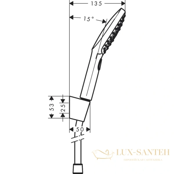 душевой набор hansgrohe raindance select e 120 3jet 26720400 с держателем и шлангом 160 см, белый/хром