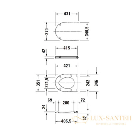 сиденье duravit starck 2 0069890000 для унитаза с крышкой softclose, белый
