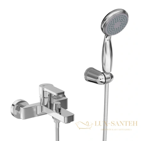 смеситель для ванны lemark aura lm0614ch, с душевым набором, хром