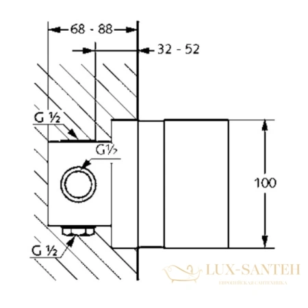 встраиваемый комплект kludi pure&easy 38828 