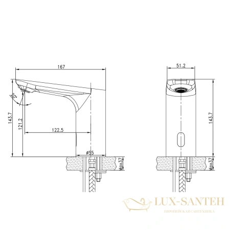 смеситель для раковины сенсорный lemark project lm4658ce, хром