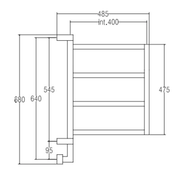 полотенцесушитель электрический margaroli brezza 800 box 8004704crnb, высота 68 см, ширина 49.5 см, хром