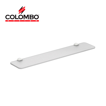 стеклянная полка colombo design plus w4916.bm 60*12 см, белый матовый - стекло