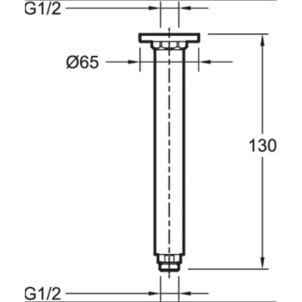 потолочный держатель jacob delafon e15398-cp для верхнего душа 130 мм, хром