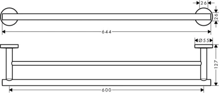 полотенцедержатель двойной hansgrohe logis universal 41712000, хром