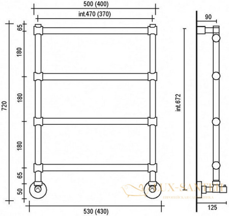 полотенцесушитель margaroli sole 442-4 (соле 442-4) 4423704(26)gdn золото