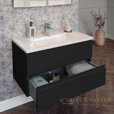 тумба под раковину jacob delafon madeleine eb2052-j53 604х462 мм, черный матовый лак 