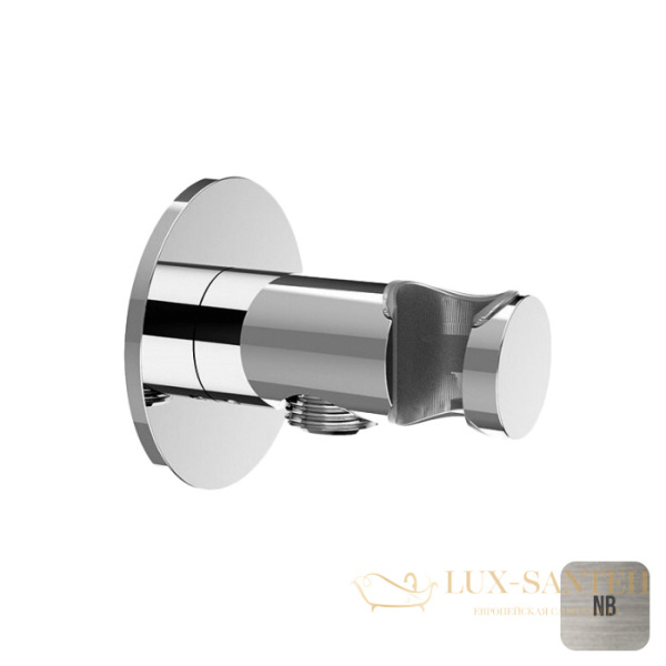 держатель ручного душа с подключением для шланга almar round e095037.nb, никель брашированный