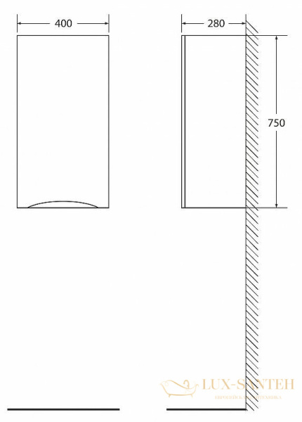 подвесной шкаф belbagno fly-marino fly-marino-750-1a-sc-bl-p-r, bianco lucido