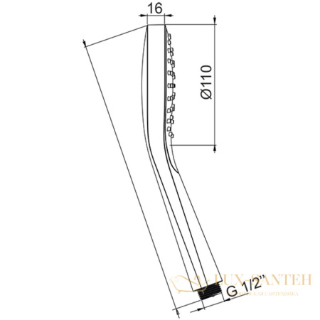 ручной душ ø110, almar sense, e082101.ab, черный хром брашированный