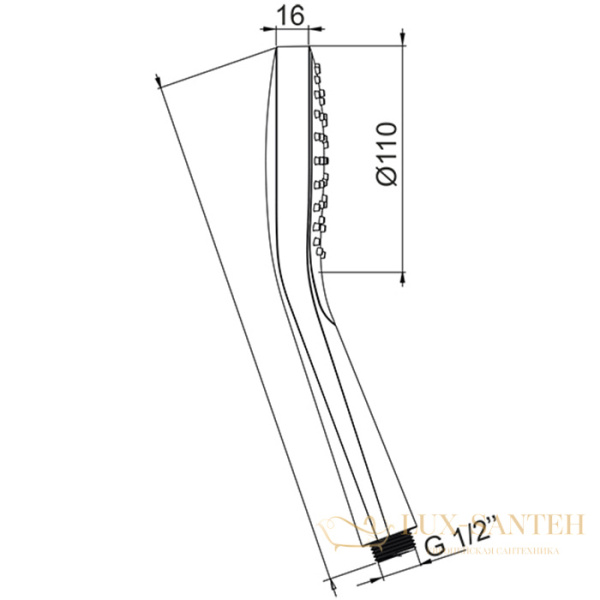 ручной душ ø110, almar sense, e082101.gm, оружейная сталь брашированная pvd