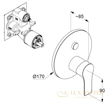 смеситель kludi zenta sl 486590565 для ванны, хром