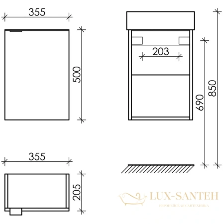 тумба sancos mini mn35wr 35,5 см, белый глянец