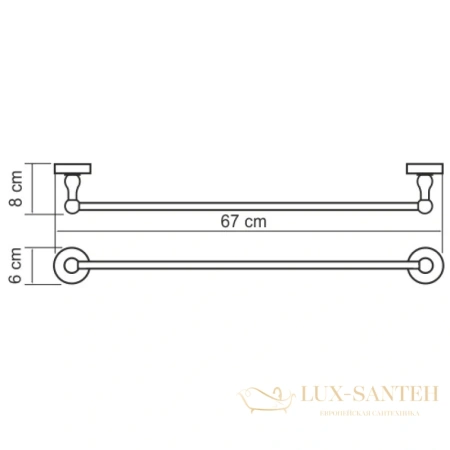 полотенцедержатель wasserkraft diemel k-2230 67 см, хром