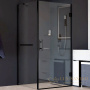 душевой уголок rgw hotel 3506045160-014 ho-045-1b 60х100, профиль черный, стекло прозрачное
