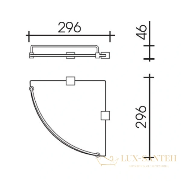 полка стеклянная schein elite 7057048, хром