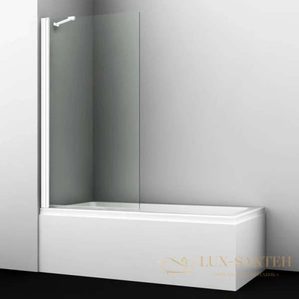 шторка wasserkraft berkel 48p01-80white fixed для ванны 80 см 