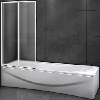шторка на ванну cezares relax relax-v-2-80/140-p-bi-l 80 см l профиль серый, стекло рифленое