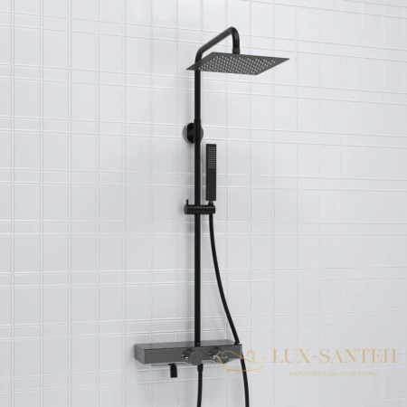 душевая система wasserkraft abens a114.255.218.cb thermo 250 мм, черный матовый