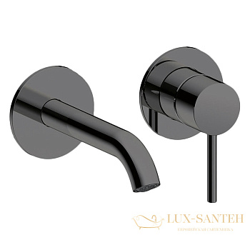 смеситель для раковины встраиваемый almar e210054.ab, внешняя часть, излив 160-185 черный хром брашированный pvd