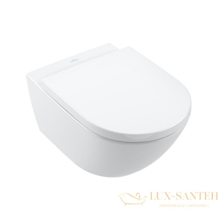 чаша подвесного унитаза villeroy & boch subway 3.0 4670t001 twistflush, без смывного обода, белый