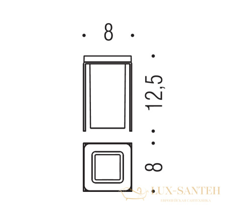 стакан colombo design over b7041 настольный, нержавеющая сталь - матовое стекло