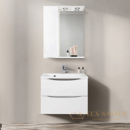 зеркальный шкаф belbagno marino marino-spc-700/750-1a-bl-p-l 70 см с подсветкой, bianco lucido