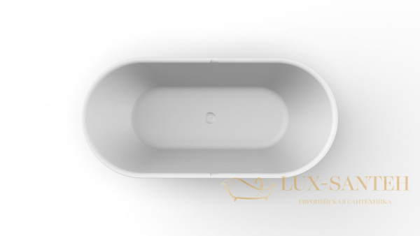 акриловая ванна belbagno bb70-1700-800-w/nm 170x80 без гидромассажа, белый матовый, черный матовый