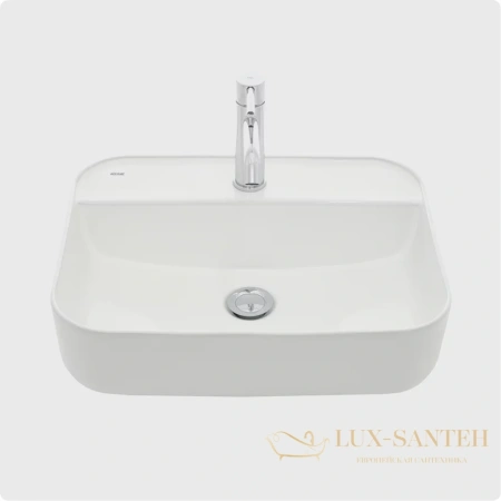 раковина накладная aquame aqm5001, 505*400 мм, 1 отверстие под смеситель, белый глянцевый