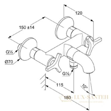смеситель kludi nova fonte deco 205400539 для ванны, хром