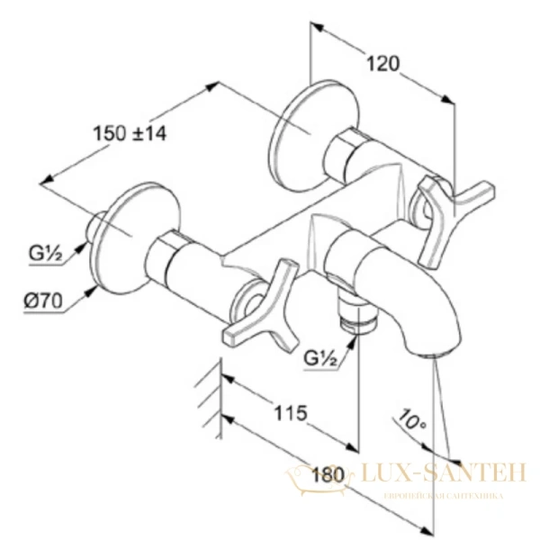 смеситель kludi nova fonte deco 205400539 для ванны, хром