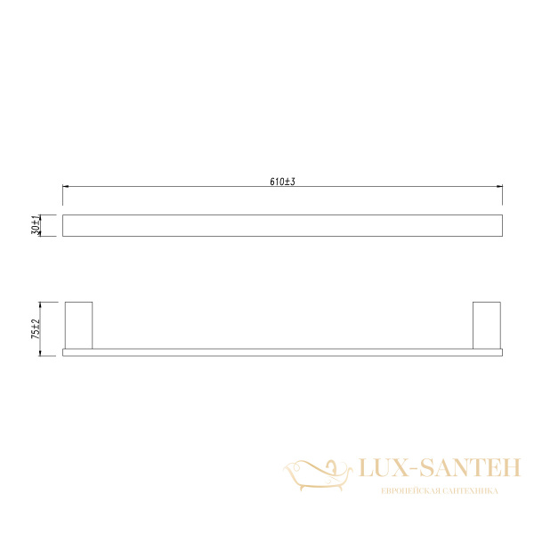 полотенцедержатель 610 мм lemark smooth line 9781022, хром