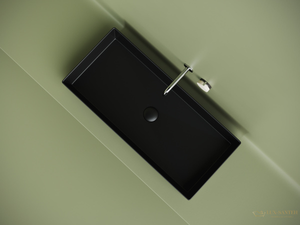 раковина накладная ceramica nova element cn6072mb, 801*361*130 мм, черный матовый