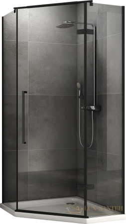 душевой уголок abber ewiges wasser ag05080b, цвет черный