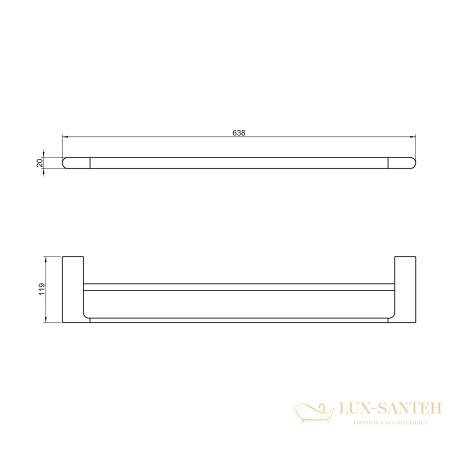 полотенцедержатель двойной timo luiro 18456/03, черный матовый