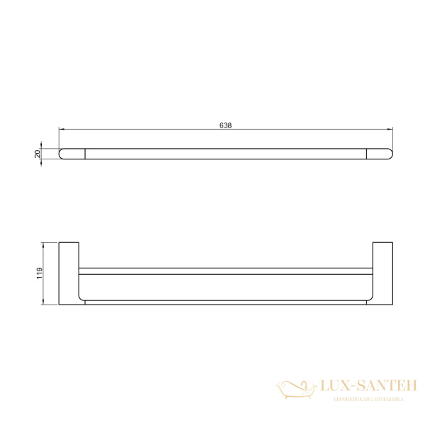 полотенцедержатель двойной timo luiro 18456/18, черное золото