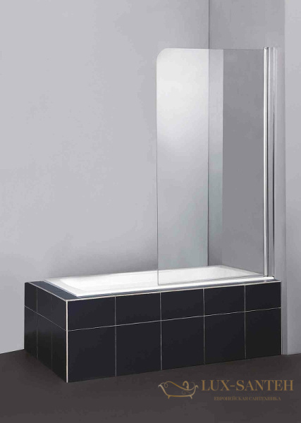 шторка на ванну belbagno sela sela-v-1-80/140-c-cr 80 см профиль хром, стекло прозрачное
