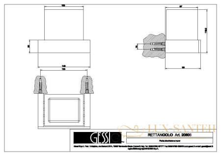 стакан gessi rettangolo 20808.031, хром/черный