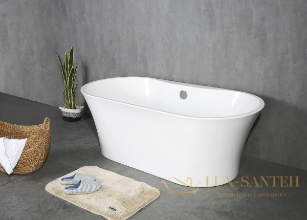 акриловая ванна belbagno bb201-1500-800 150х74 без гидромассажа, белый