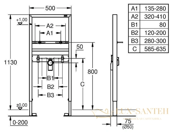 инсталляция для раковины grohe rapid sl, 38554001