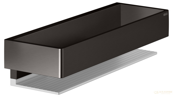 полка для душа keuco edition 11, 11159350000, титан черный шлифованный