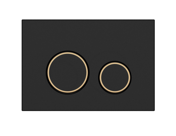 кнопка cersanit twins пластик черный матовый с рамкой, 63534, цвет черный
