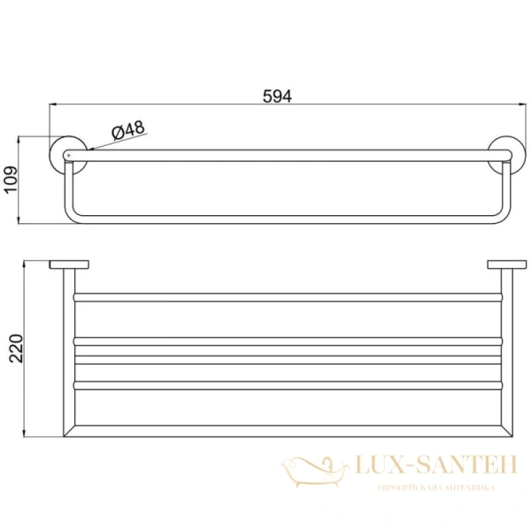 полка allen brau priority 6.31014-bn 59,4 см, никель