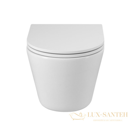 унитаз подвесной cezares liner czr-38083-49-th-tor/sc, безободковый, смыв торнадо, с сиденьем микролифт, белый