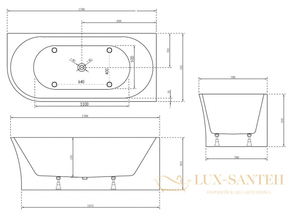 ванна акриловая угловая abber ab9257-1.7 r, белый глянцевый