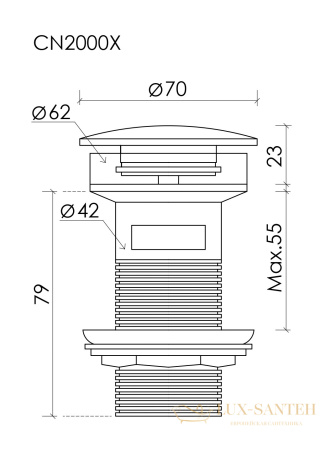 донный клапан ceramica nova cn2000x, белый