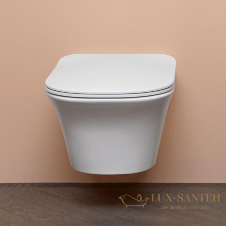 унитаз подвесной безободковый antonio lupi cabo, cabo1, 540х366х260 мм., в комплекте с сиденьем flat “soft-close", цвет белый глянцевый