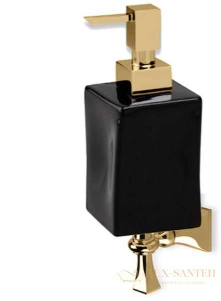 дозатор керамический stil haus prisma pr30(16-ne) настенный, золото-черная керамика