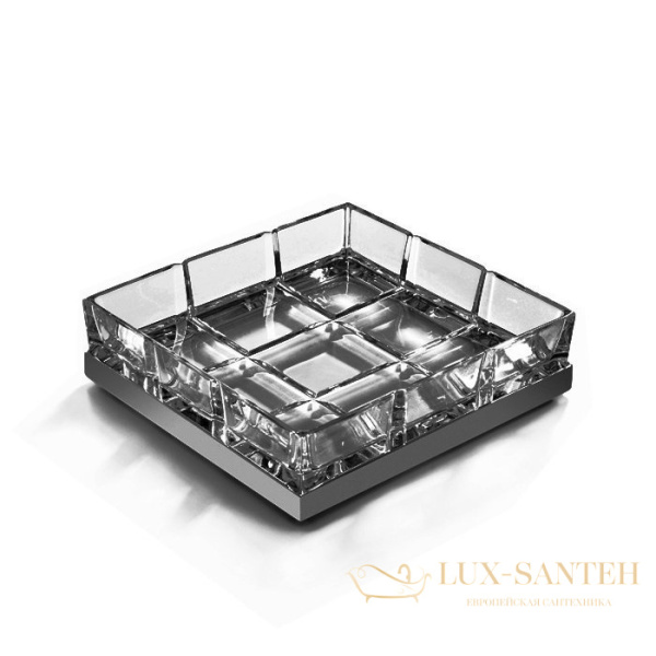 мыльница настольная 3sc palace, pa01acrcfsm, прозрачный хрусталь/никель черный сатинированный