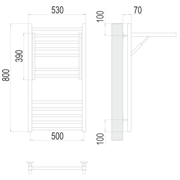 полотенцесушитель водяной terminus валенсия стандарт 4670078529473 п12 500x800